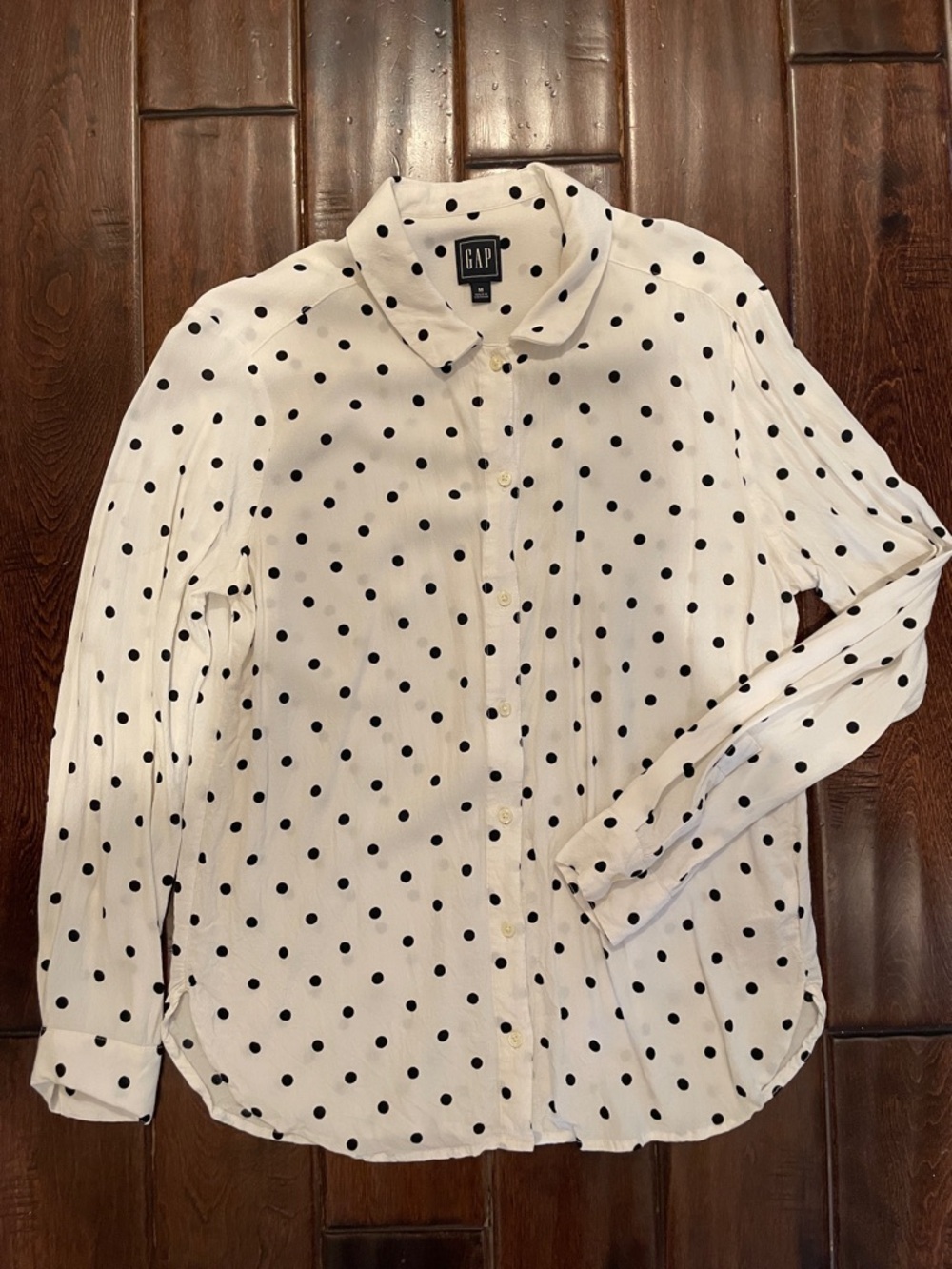 GAP White Blouse with Black Polka Dots
